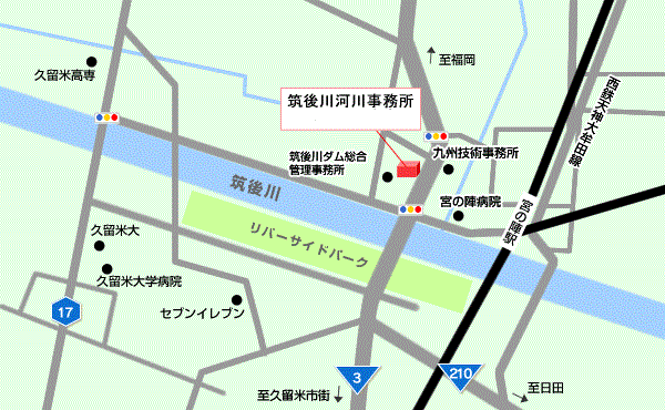 筑後川河川事務所の地図