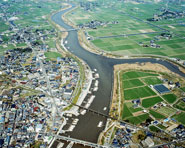 西鉄中島駅・飯江川合流付近