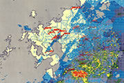 雨量レーダーの図