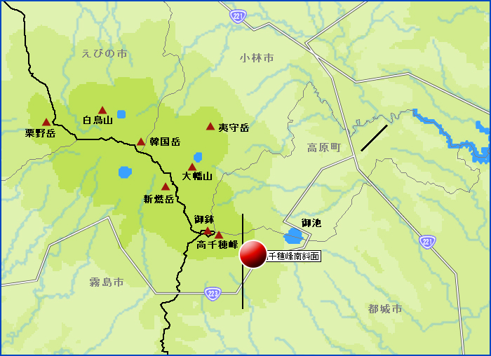 高千穂峰南斜面