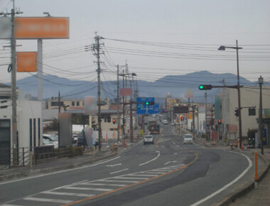 国道3号（熊本県山鹿市 大橋通）整備前