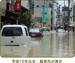 平成15年出水：飯塚市の浸水