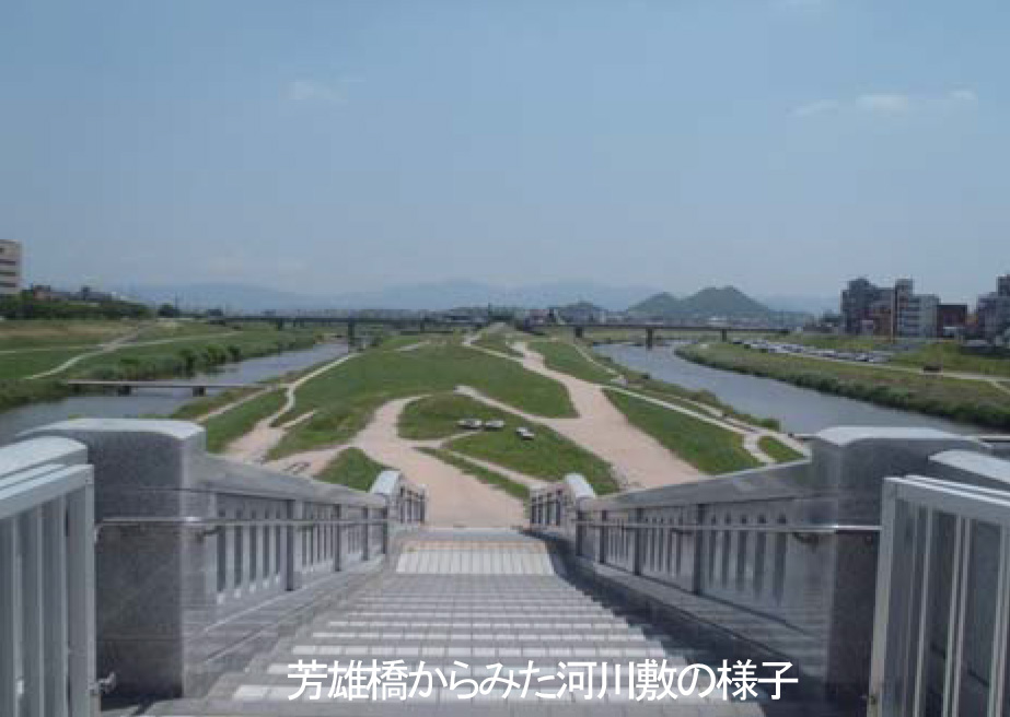芳雄橋からみた河川敷