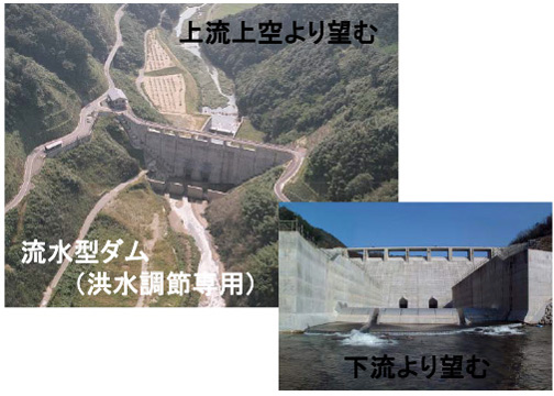 流水型ダム（洪水調節専用）の写真