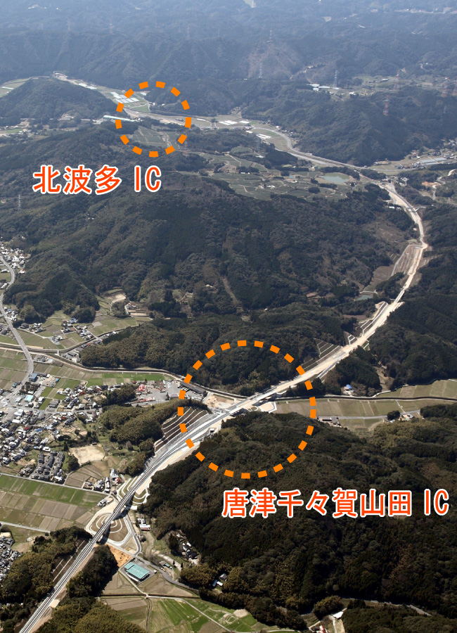 写真３【唐津千々賀山田ICから北波多IC方向】ー平成24年3月撮影ー