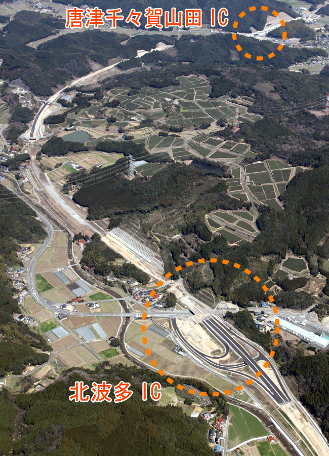 写真４【北波多ICから唐津千々賀山田IC方向】ー平成24年3月撮影ー