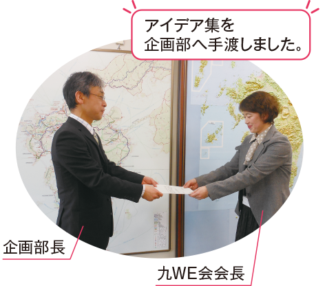 アイデア集を企画部へ手渡しました