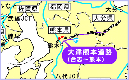 中九州横断道路 大津熊本道路(合志～熊本)