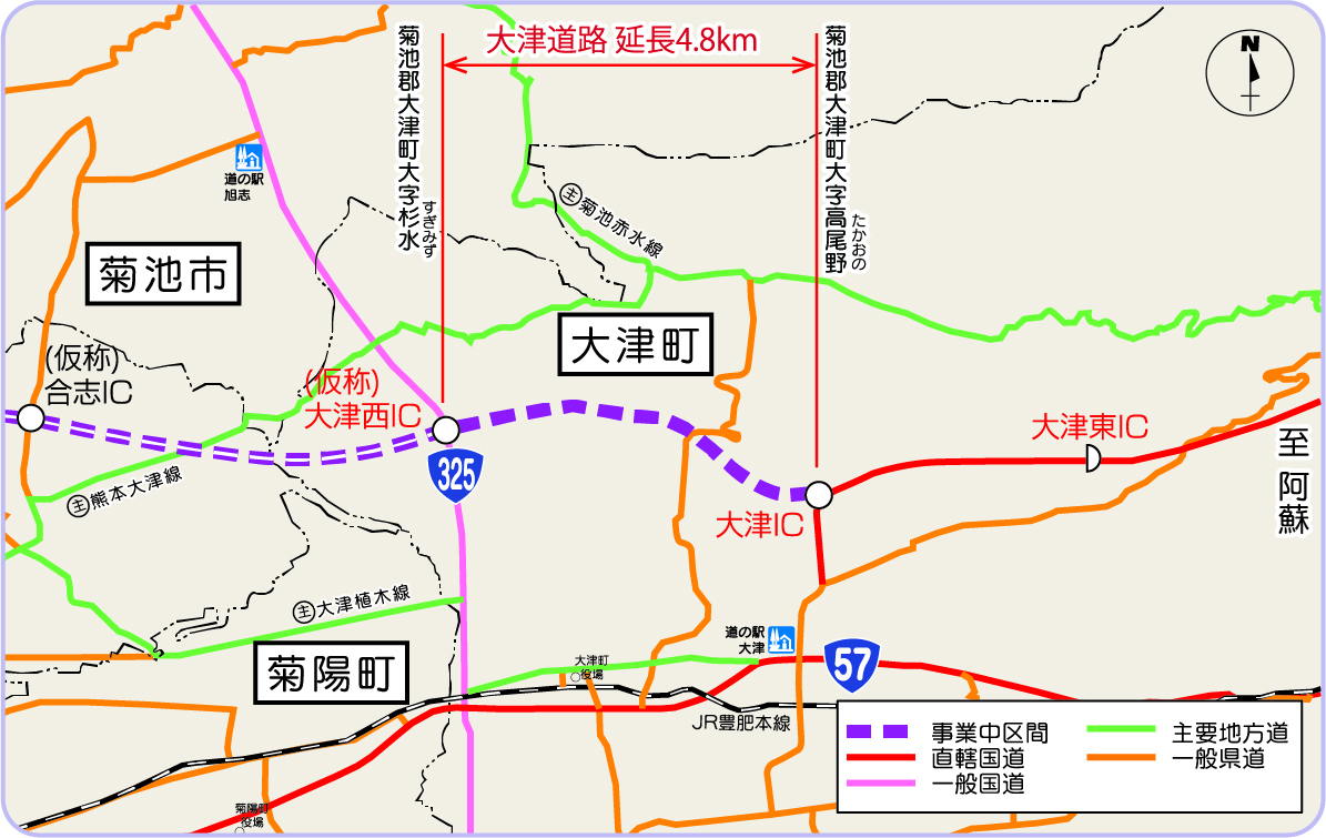 中九州横断道路 大津熊本道路(合志～熊本)