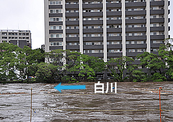 大甲(たいこう)橋上流の流下状況