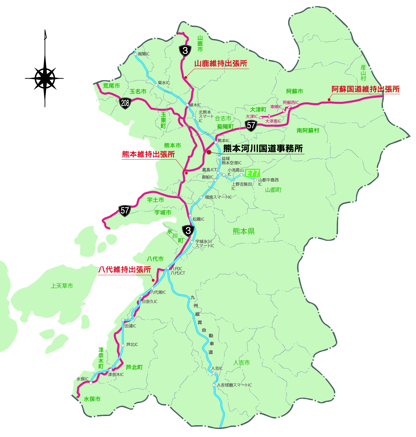 熊本県の道路網