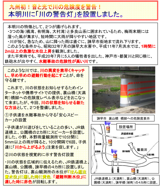 本明川 川の警告灯