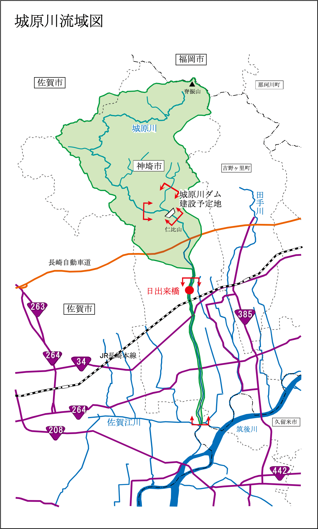 城原川流域図