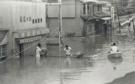 昭和46年　川内市中村町　被災写真