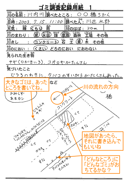 ゴミ調査記録用紙1