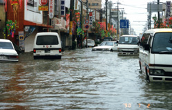 平成2年佐賀市内の浸水状況