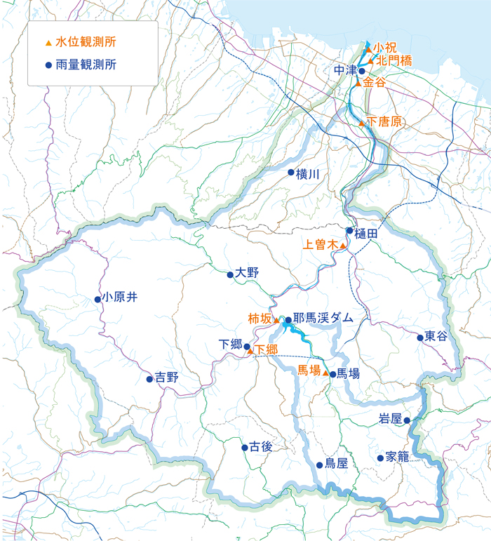 水位雨量観測所マップ