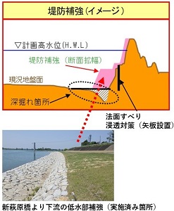 堤防補強対策イメージ図（横断図）