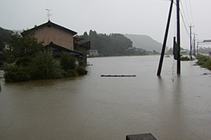 渡地区の内水浸水状況（球磨村）